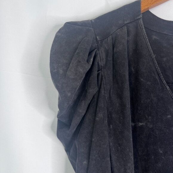 7 for All Mankind NWT Stonewash Gray Puff Shoulder Long Sleeve Top Size XS - Picture 4 of 11